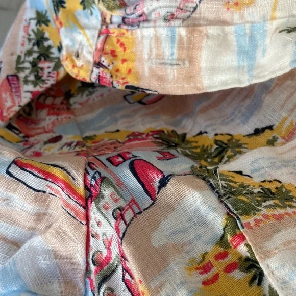 Boden Ivory Paradise Bay Linen Button Up Shirt 6P - Picture 3 of 4